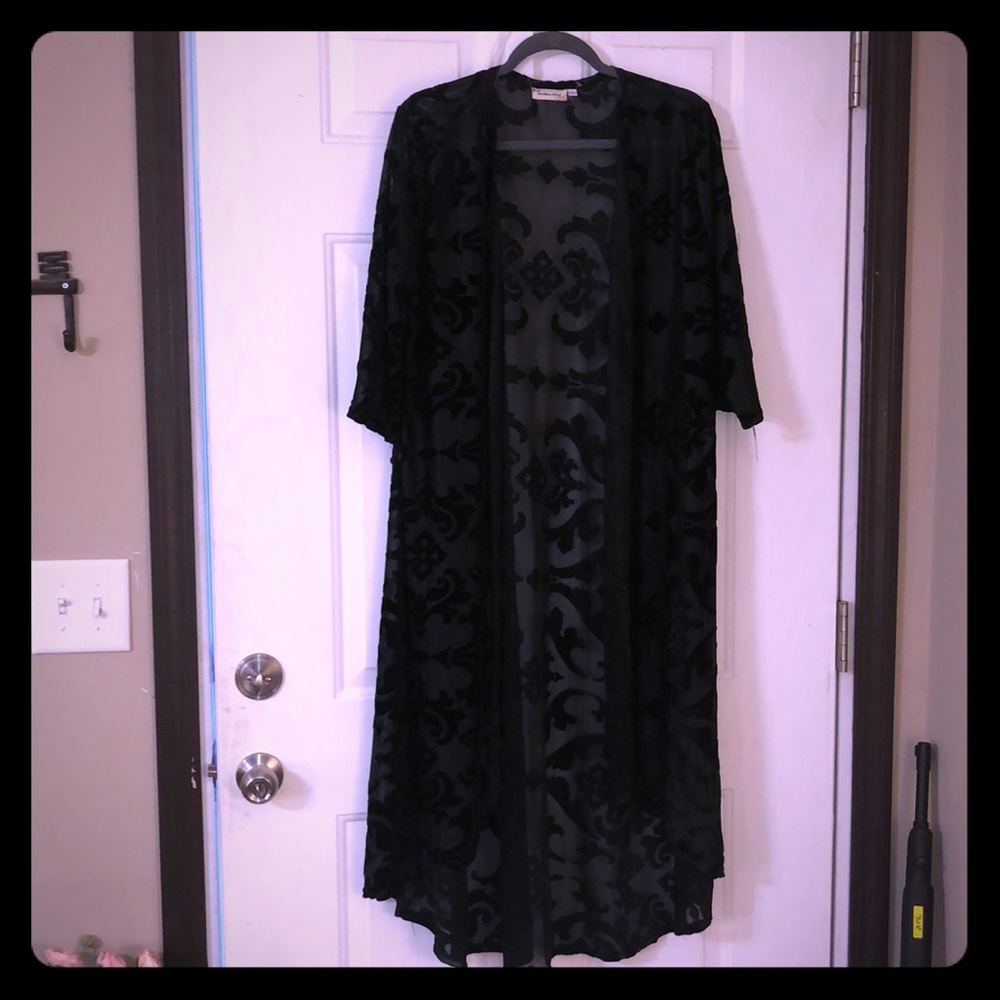 Sheer Velvet Damask cardigan